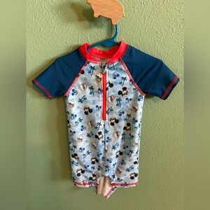 Disney Baby Mickey Mouse Kids Rashguard - Navy and Coral